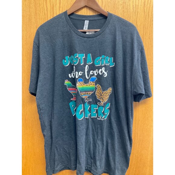 Rebel Rose -Just a Girl who loves Peckers Short Sleeve Shirt XL - Picture 2 of 2